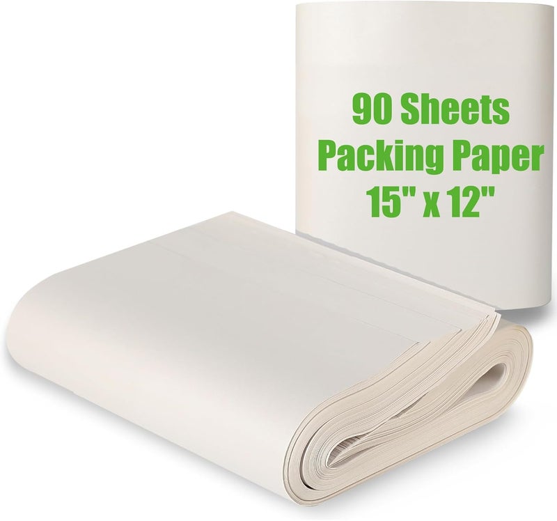 Donyang 15" x 12" Packing Paper for Moving Supplies, 90 Sheets Newsprint Paper, Newspaper Wrapping Paper for Arts, Crafts, Packing Boxes for Moving, Shipping, Packaging, Packing Materials, Glasses Box Filler - Image 1